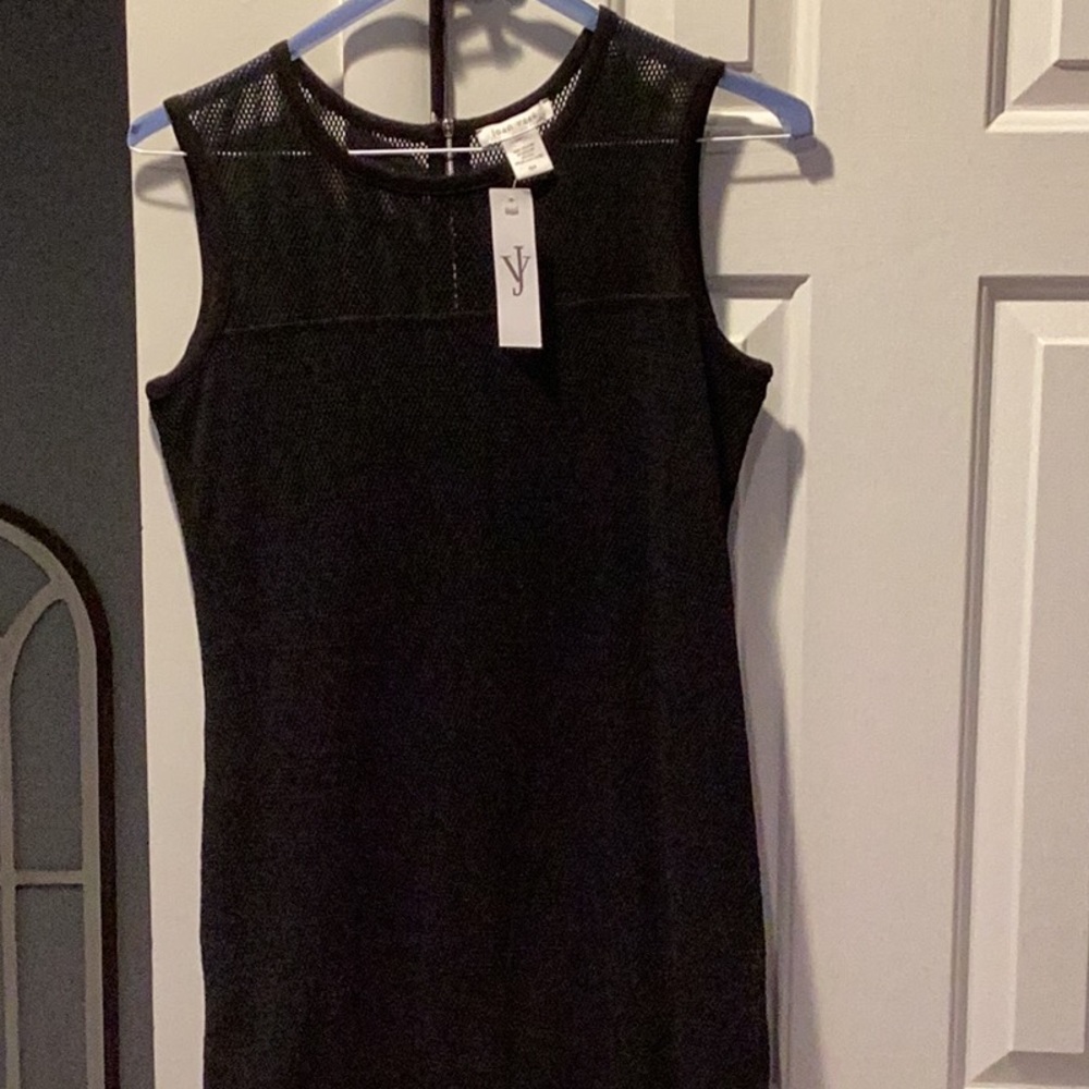 Joan Vass Black Sleeveless Sheath Mini Dress